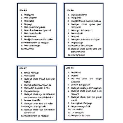 scattergories français à imprimer.